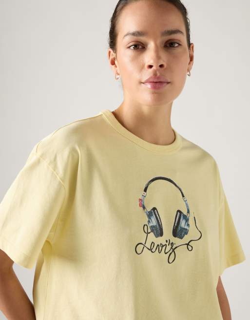 Levi's - Camiseta amarilla vintage con estampado gráfico, 2 de 4