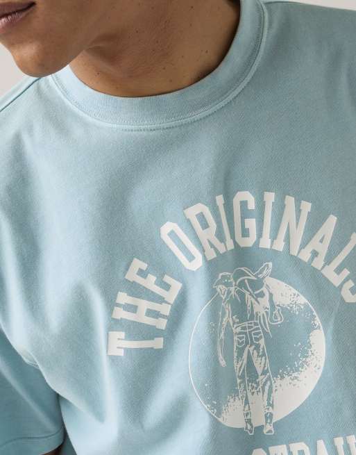 Levi's - Camiseta azul con estampado gráfico de estilo vintage, 3 de 3