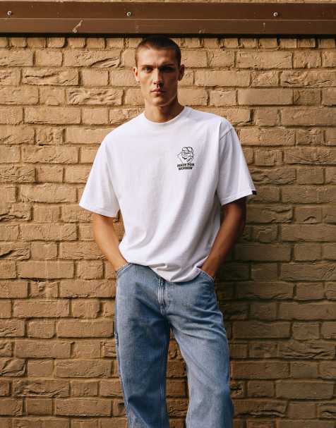 Levi's - camiseta blanca con estampado gráfico en el pecho de estilo workwear - view 1