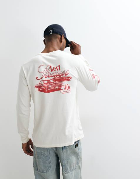 Levi's - camiseta blanca holgada con estampado en la espalda - view 1