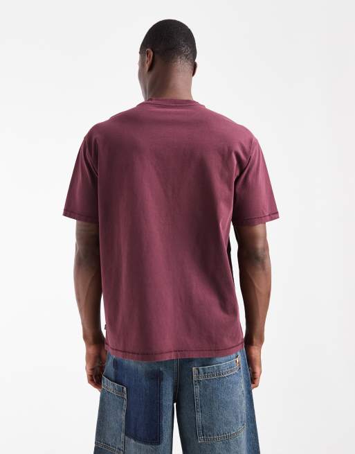 Levi's - Camiseta burdeos con logo pequeño y etiqueta roja, 3 de 5