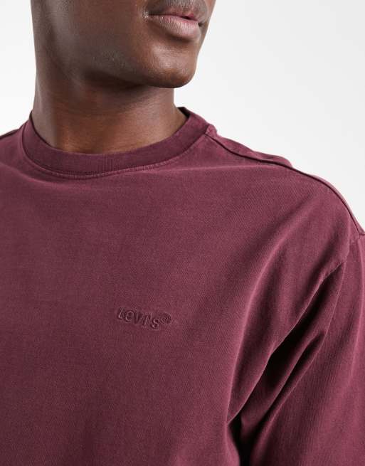 Levi's - Camiseta burdeos con logo pequeño y etiqueta roja, 4 de 5