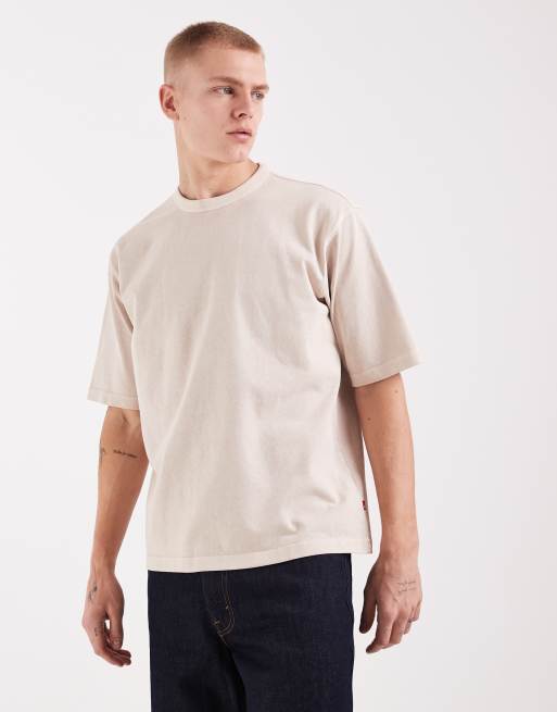 Levi's - Camiseta color piedra de corte suelto de tejido grueso