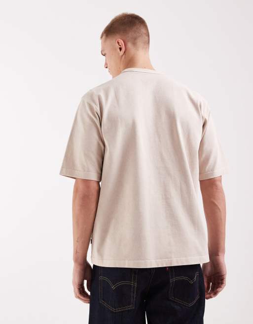 Levi's - Camiseta color piedra de corte suelto de tejido grueso, 4 de 5