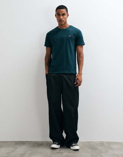 Levi's camiseta con el logo Batwing original en azul marino, 4 de 5