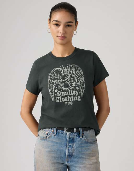 Levi's - camiseta con estampado gráfico favorita en gris carbón, 3 de 4