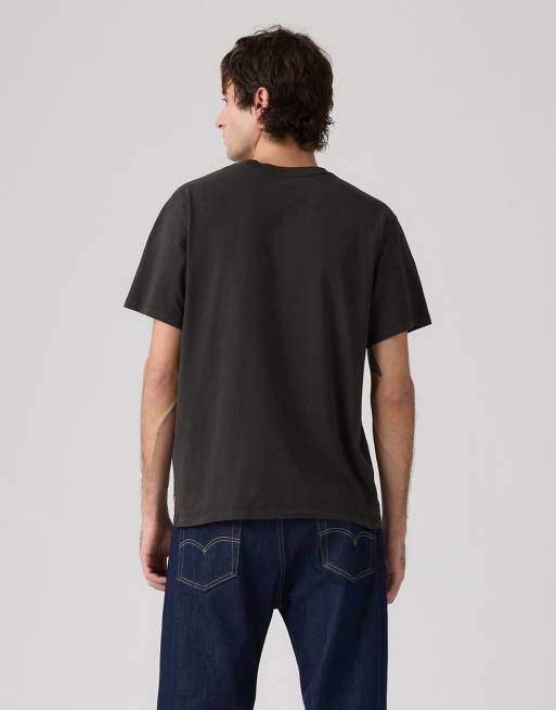 Levi's - camiseta esencial con bolsillo en negro, 3 de 4