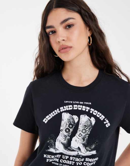 Levi's - camiseta favorita con estampado gráfico de botas en negro, 2 de 4