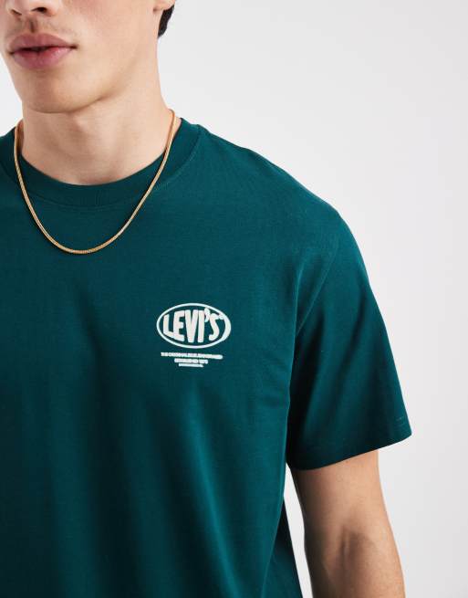 Levi's - camiseta gráfica verde con estampado en la espalda y corte holgado, 4 de 5