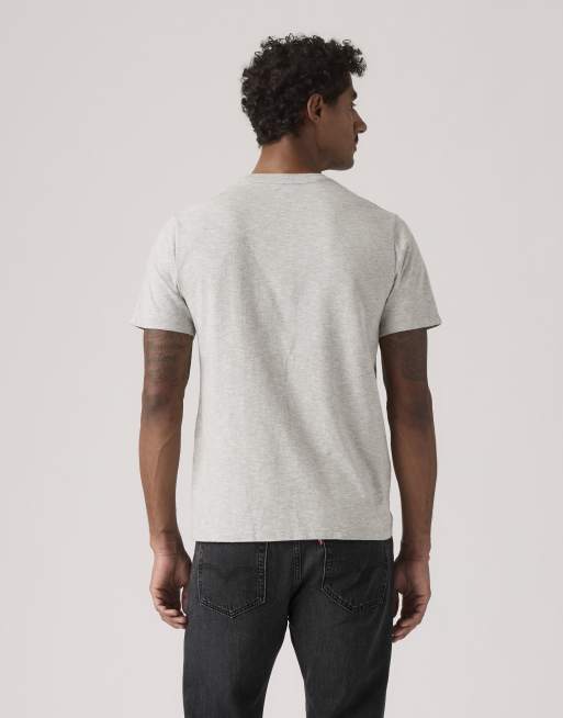 Levi's - Camiseta gris de corte clásico con bolsillo de algodón, 4 de 4