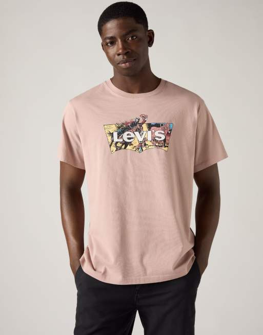 Levi's - Camiseta rojo claro holgada de algodón, 3 de 4