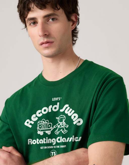 Levi's - Camiseta verde holgada con estampado gráfico, 2 de 4
