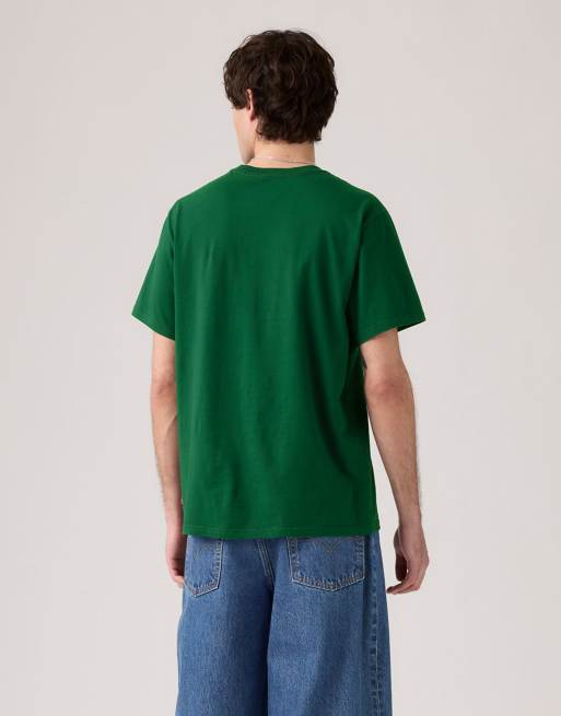 Levi's - Camiseta verde holgada con estampado gráfico, 3 de 4