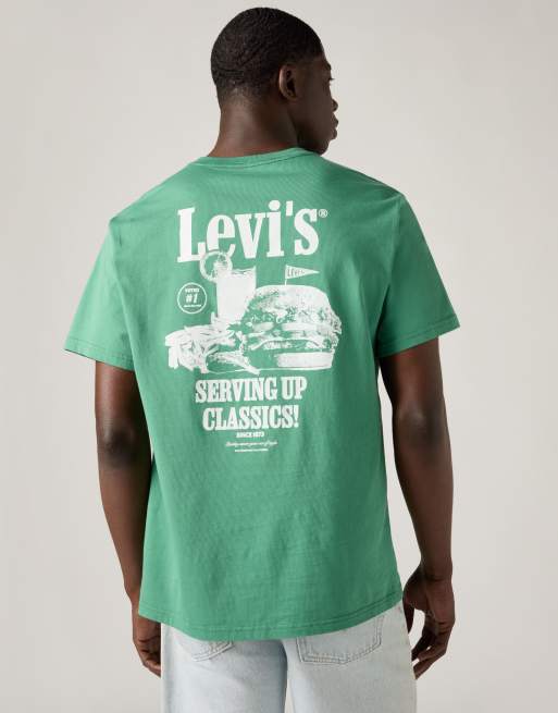 Levi's - Camiseta verde holgada de algodón, 3 de 4