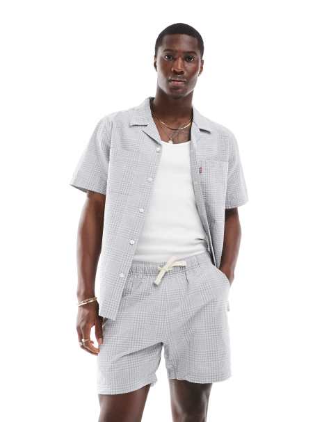 Levi's - Camp - Ensemble chemise et short classiques à carreaux - Gris - view 1