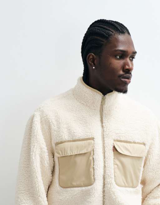 Levi's campo sherpa-jacka i vitt, 4 av 5