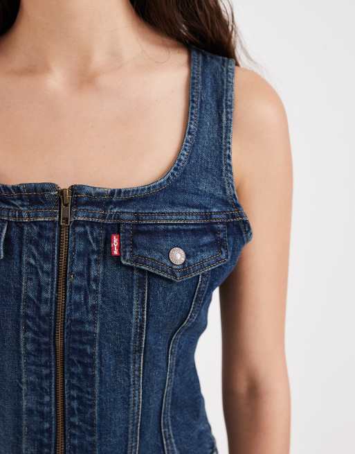 Levi's - Canotta blu con zip vintage, 3 di 4