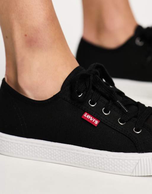 Black levi's hot sale canvas shoes