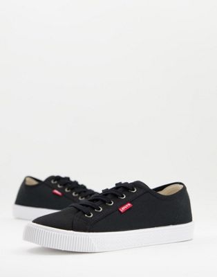 Levi's canvas shoe with red tab in black
