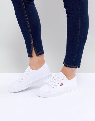 Levi's Canvas Shoe With Red Tab In White | ModeSens