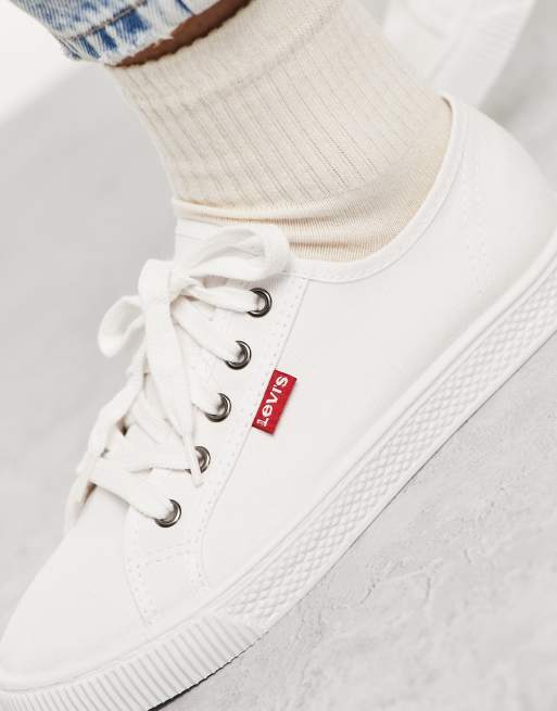 Levi's canvas shoe hot sale with red tab