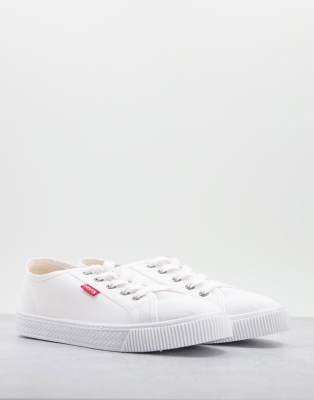  canvas shoe with red tab 