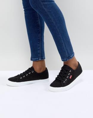 levi's canvas shoe with red tab