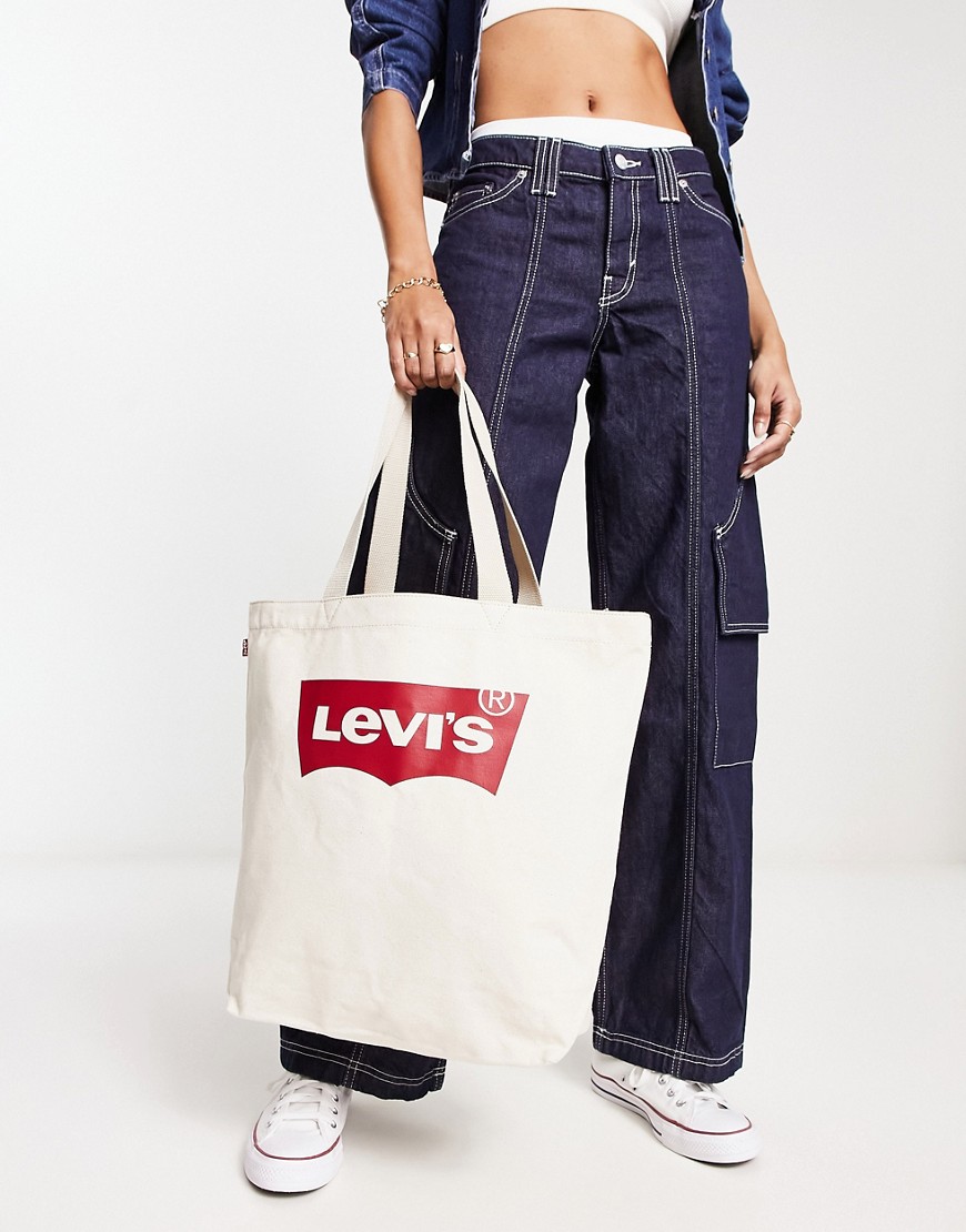 Levi's canvas tote bag in ecru-White