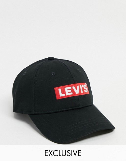 Levi's cap in black with box tab logo exclusive to ASOS
