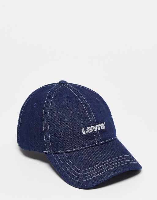 Levi's cap in denim with small poster logo
