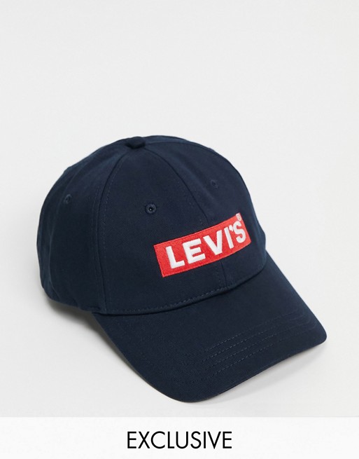 Levi's cap in navy with box tab logo exclusive to ASOS