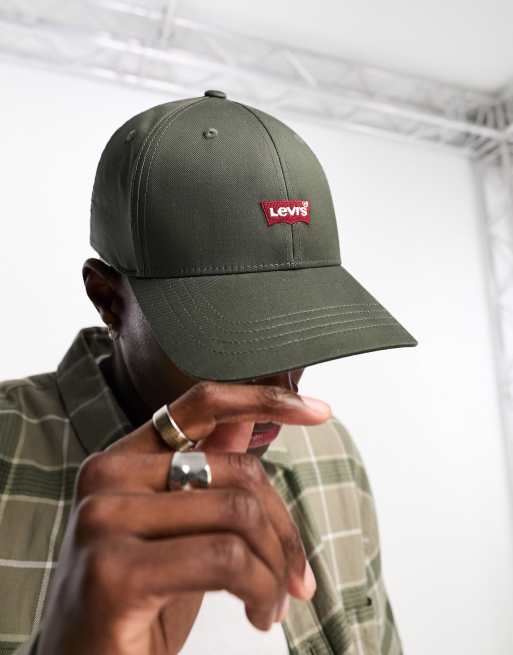 Levi s cap in olive green with batwing logo