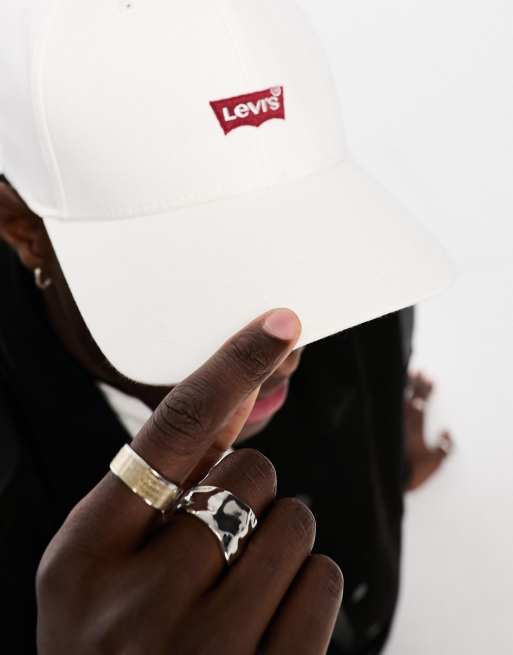 Levi s cap in white with batwing logo