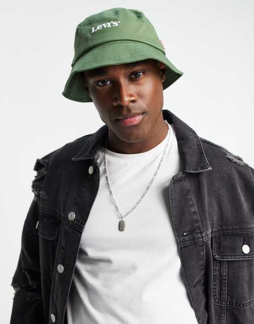 Levi's - Cappello da pescatore con logo piccolo, colore verde