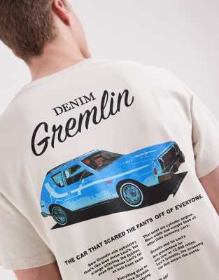 Levi's car graphic back print t-shirt in ecru-White