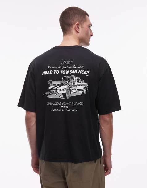 Levi's – Car Service – Czarny T-shirt z grafiką na plecach - view 1