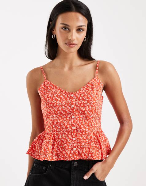 Levi's - Caraco boutonné à fleurs - Rouge - view 1