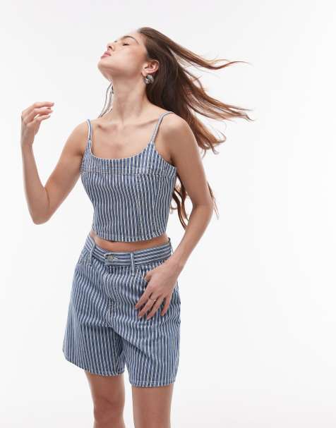 Levi's - Caraco d'ensemble en denim rayé - Bleu - view 1