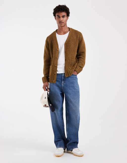 Levi's - cárdigan de punto abotonado marrón, 3 de 5