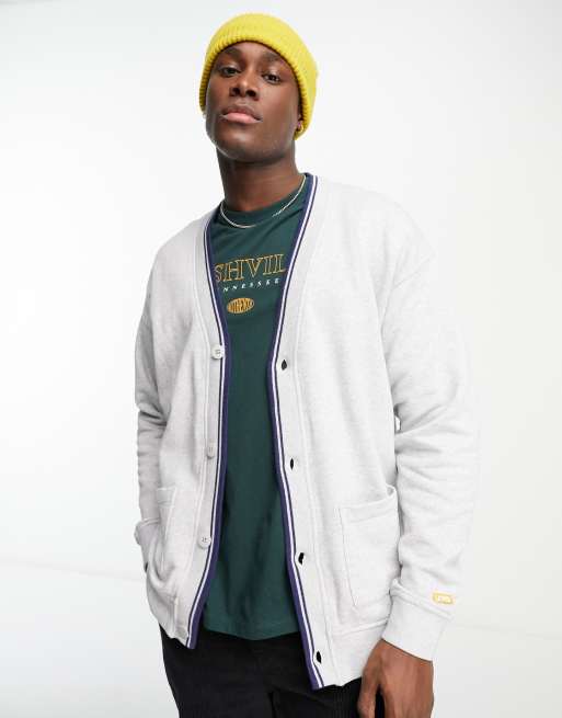 Levi's - Cardigan grigio con tasche e logo sulla manica