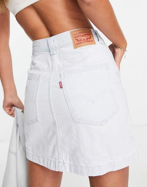 Levis denim 2025 skirt white