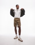 [Levi's] Levi's Carrier cargo duck camo ripstop shorts in khaki tan-Brown W34 Khaki/tan