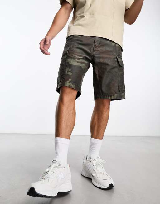 Levi s Carrier cargo shorts in green camo print with pockets