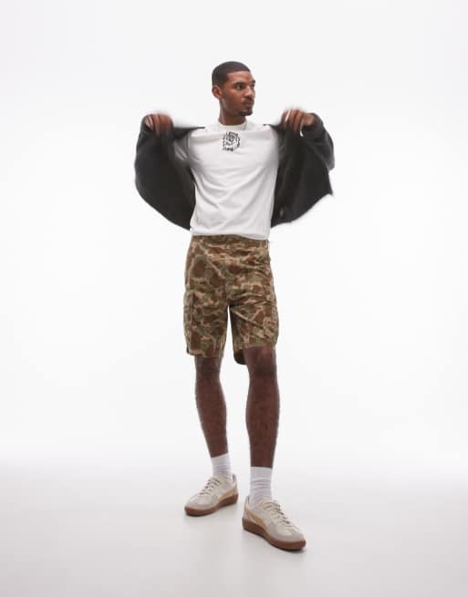 Levi's – Carrier – Szorty bojówki z tkaniny ripstop we wzór moro w kolorach khaki i jasnobrązowym