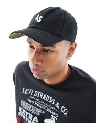 Levi's - Casquette de baseball en sergé à logo monogramme - Noir
