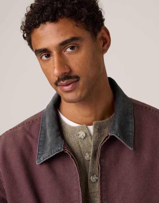 Levi's Castro full zip lined jacket in maroon, 3 of 4