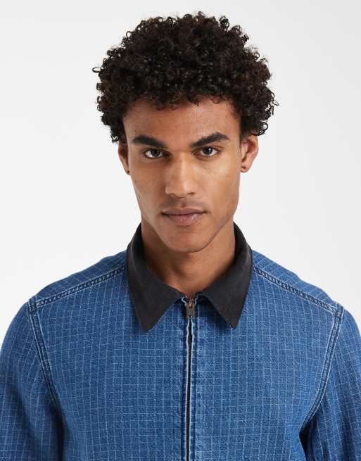 Levi's – Castro – Niebieska jeansowa kurtka w roboczym stylu w kratę, 4 z 5