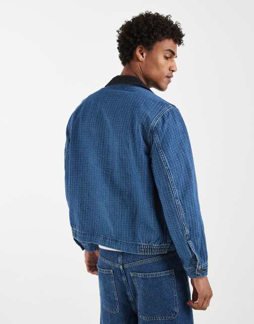 Levi's – Castro – Niebieska jeansowa kurtka w roboczym stylu w kratę, 5 z 5
