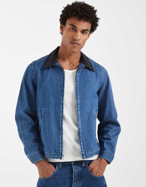Levi's - Castro - Veste workwear en jean à carreaux - Bleu - view 1