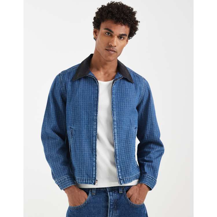 Levi's Castro worker denim jacket in blue check | ASOS